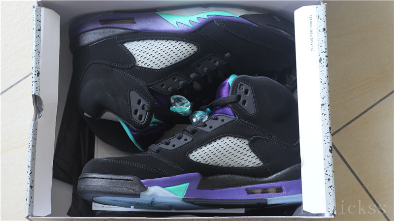 Air Jordan 5 Retro Black And Purple Grape